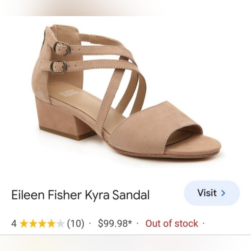 Eileen Fisher Kyra Women's Sandals Tumbled Nubuck Tan/Latte All Leather US 9
